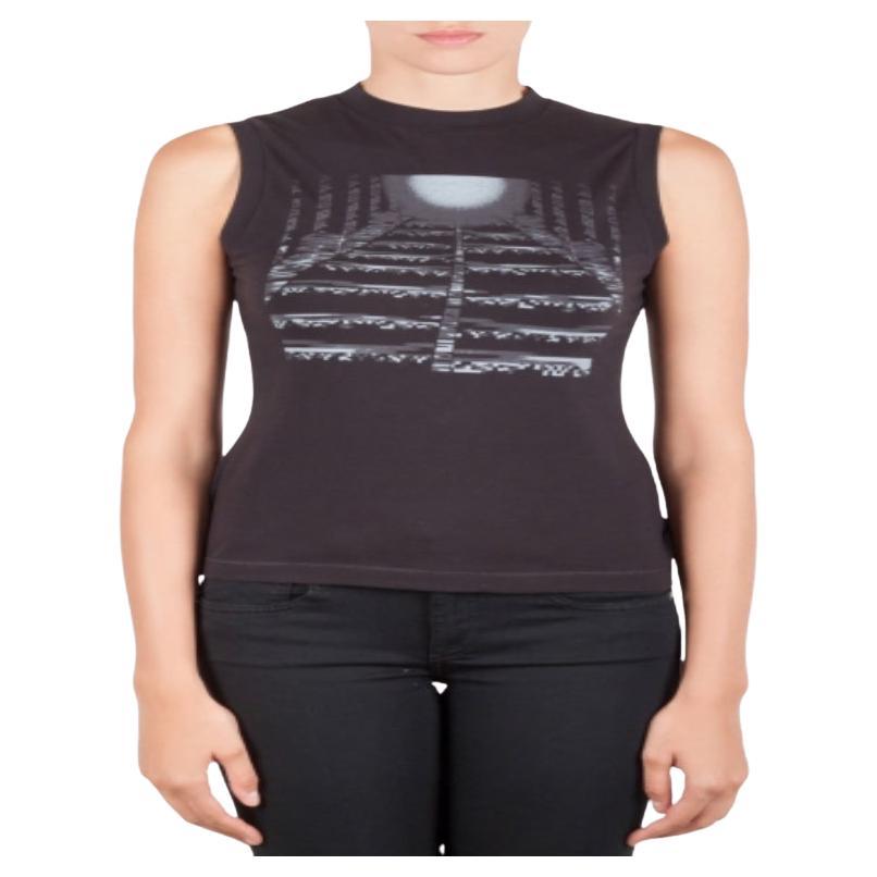 Peter Pilotto Débardeur en coton imprimé Pixel Moon noir M. en vente