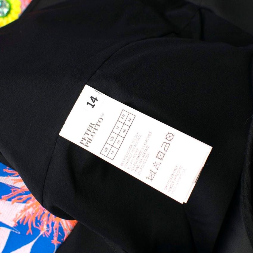 Women's Peter Pilotto Black Embellished Jacquard Panel Dress - Size US 10 For Sale