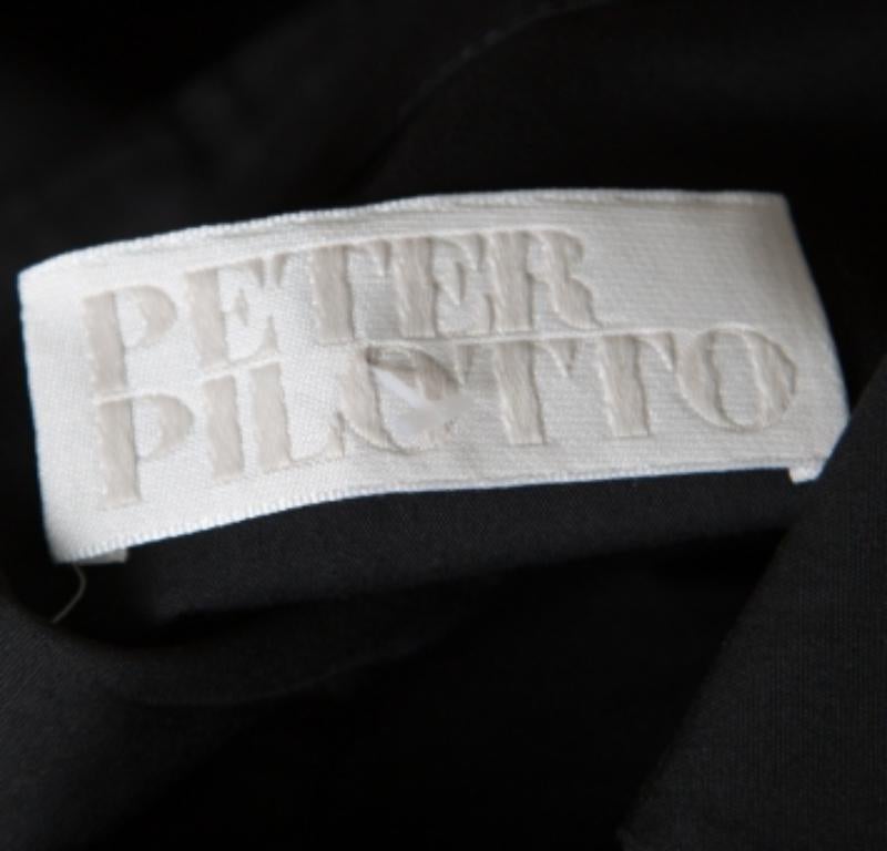 Peter Pilotto Schwarze ärmellose Bluse aus bestickter und verzierter Baumwolle L im Angebot 2