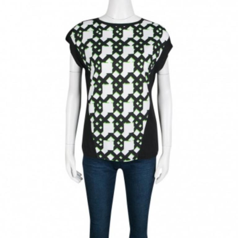 Peter Pilotto Camiseta estampado geométrico negra S Negro en venta