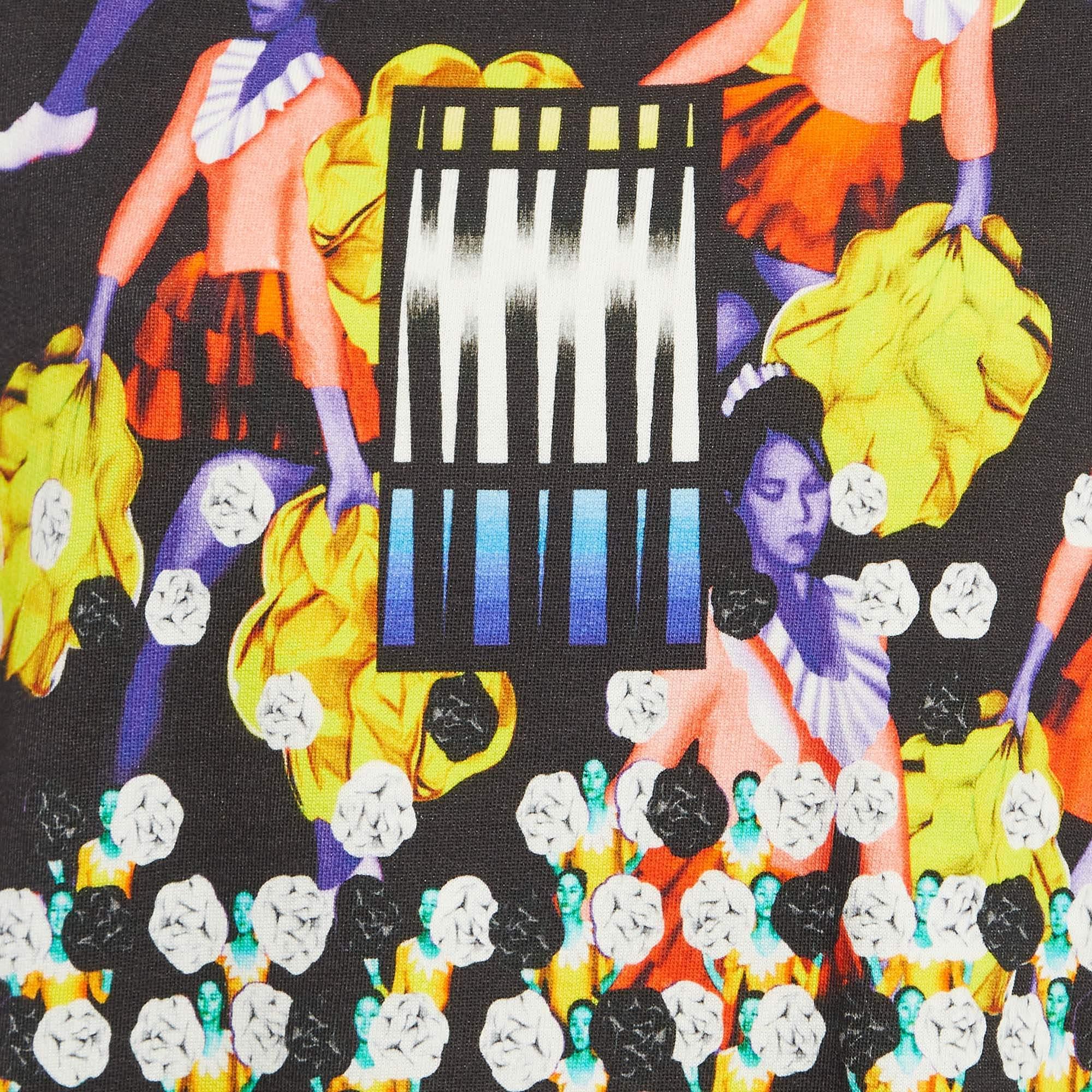 Peter Pilotto Black Ruc Printed Cotton Knit Sweatshirt M In New Condition For Sale In Dubai, Al Qouz 2