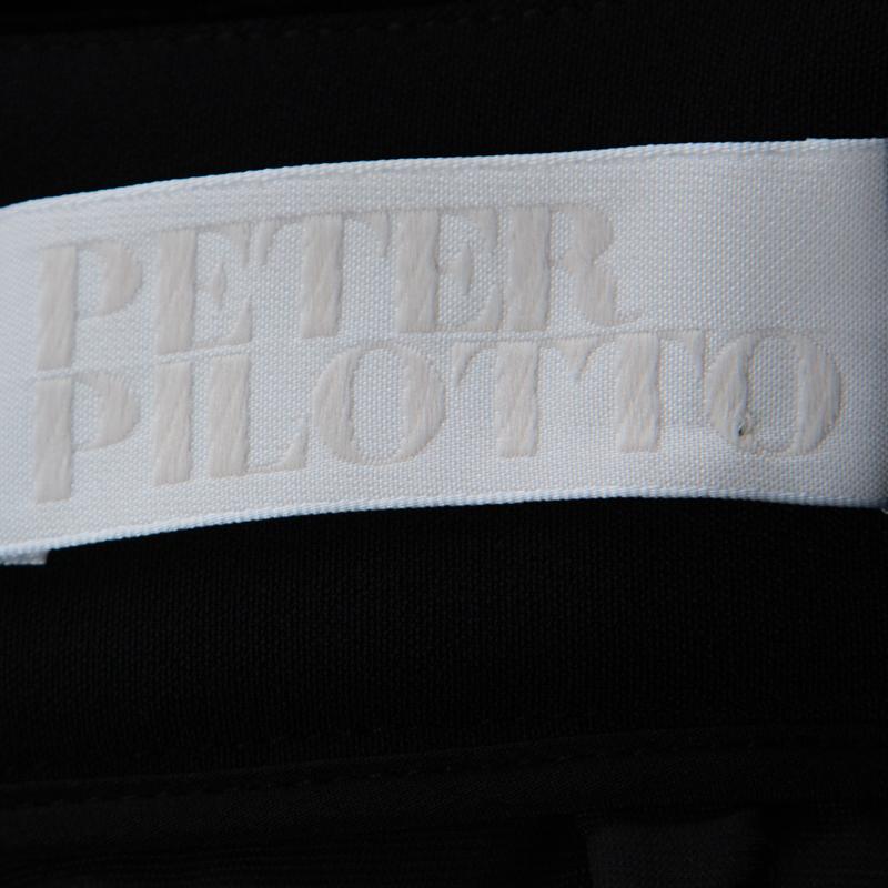 Women's Peter Pilotto Black Velvet Applique Detail Asymmetric Chenille Skirt M