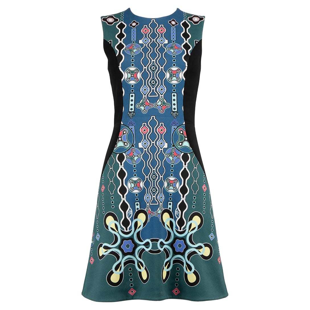 Blaues abstraktes Kleid von Peter Pilotto, Größe S