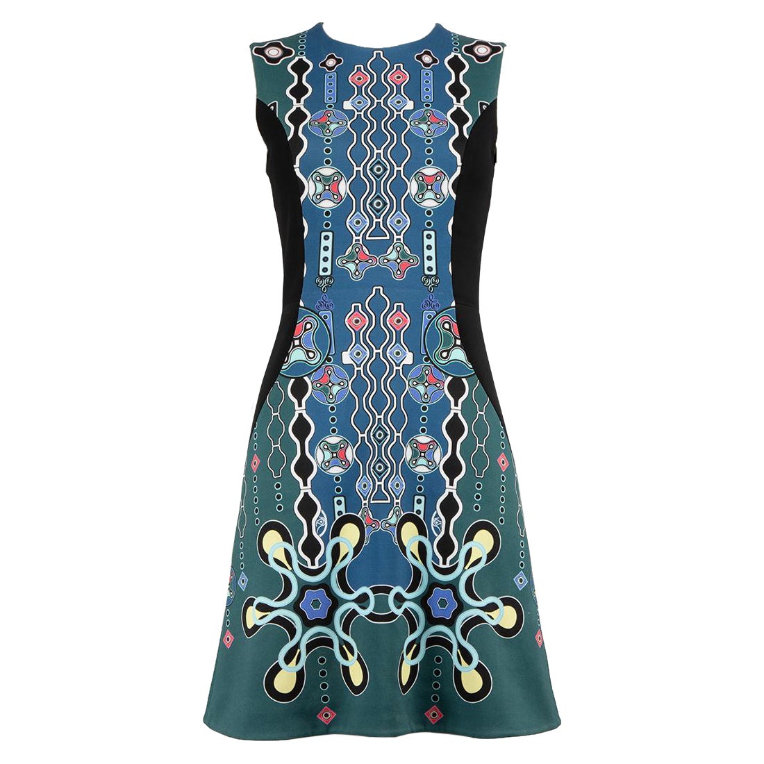 Abstraktes knielanges Kleid von Peter Pilotto in Blau, Größe S