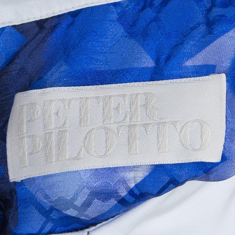 Peter Pilotto Blue Digital Print Neon Sequin Embellished Sleeveless Dress S 5