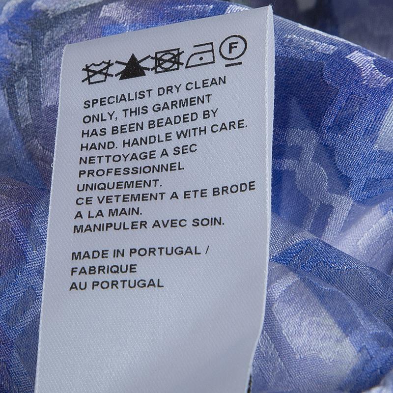 Peter Pilotto Blue Digital Print Neon Sequin Embellished Sleeveless Dress S 6