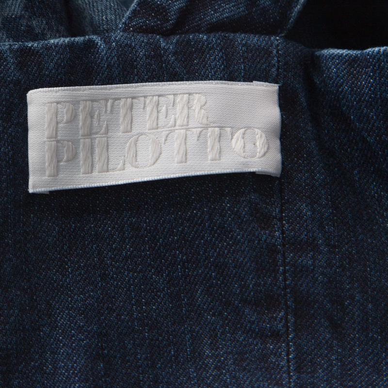 Peter Pilotto Blue Printed Denim Button Front Dress M 1