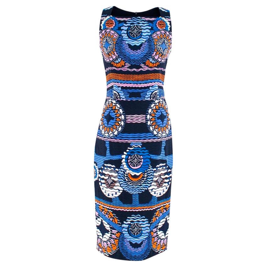 Peter Pilotto Blue Printed Midi Dress - Size US 6