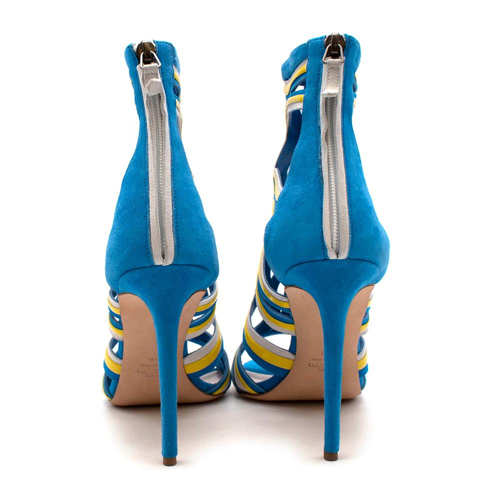 Blue Peter Pilotto Cage Leather & Suede Sandals - Size EU 40 For Sale