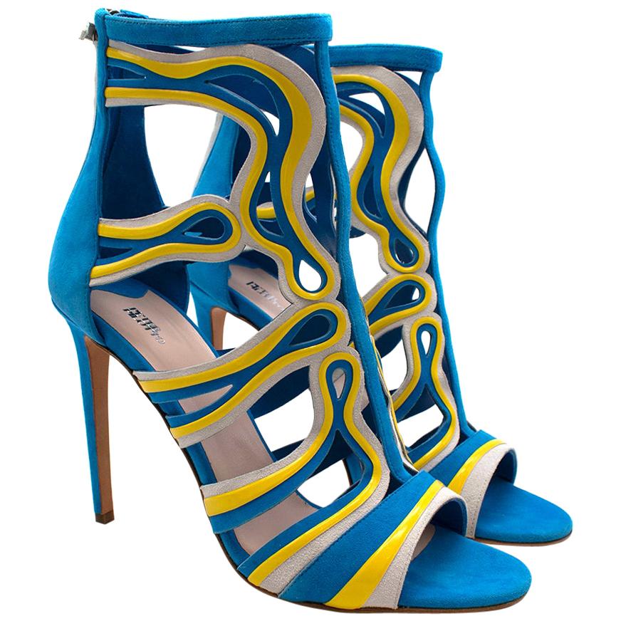 Peter Pilotto Cage Leather & Suede Sandals - Size EU 40 For Sale