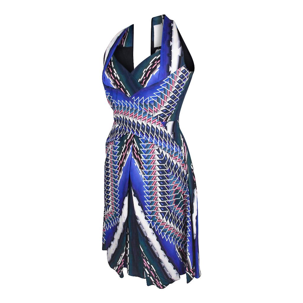 Peter Pilotto Dress Vivid Print Halter Style Beautiful Details  6  New w/ Tag In New Condition For Sale In Miami, FL