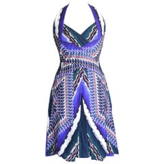 Peter Pilotto Dress Vivid Print Halter Style Beautiful Details  6  New w/ Tag