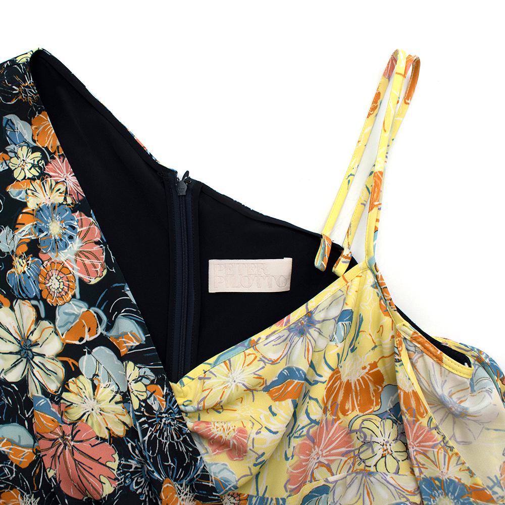 Women's or Men's Peter Pilotto Floral Print Crepe De Chine Maxi Wrap Dress - Size US 10 For Sale