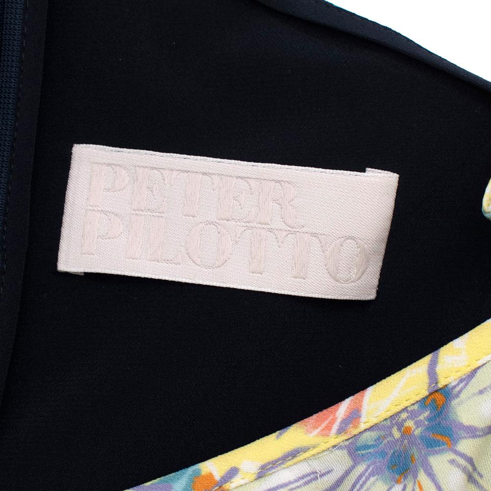 Peter Pilotto Floral Print Crepe De Chine Maxi Wrap Dress - Size US 10 For Sale 1