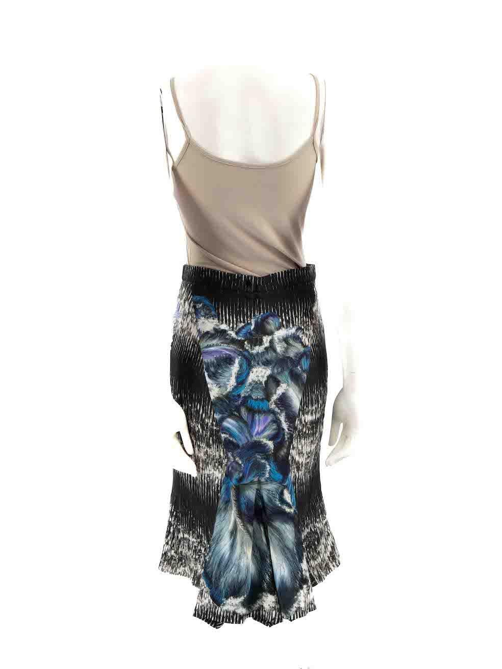Peter Pilotto Floral Print Knee Length Skirt Size M In Good Condition For Sale In London, GB