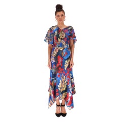Peter Pilotto Floral Print Wrap Silk Dress