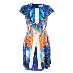 Peter Pilotto Floral Striped Silk Dress UK 10