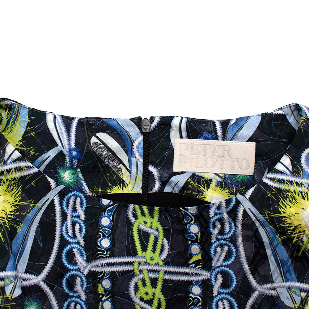 Peter Pilotto Leaf-print Silk Blend Sleeveless Dress - Size US 10 In Excellent Condition In London, GB