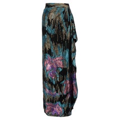 Peter Pilotto - Maxi gonna in seta con motivi metallici - taglia XXL