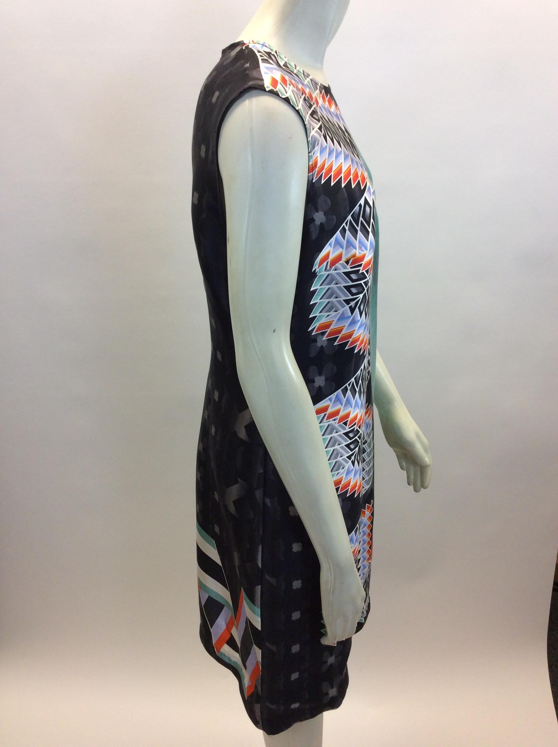 Peter Pilotto Multi-Color Print Silk Dress In Good Condition For Sale In Narberth, PA