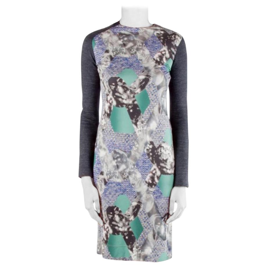 Peter Pilotto Multicolor Abstract Arrow Print Silk Jersey Long Sleeve Dress S
