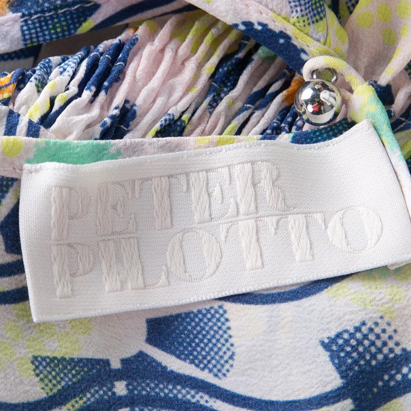 Peter Pilotto Multicolor Abstract Print Washed Silk Kali Dress M In Good Condition In Dubai, Al Qouz 2