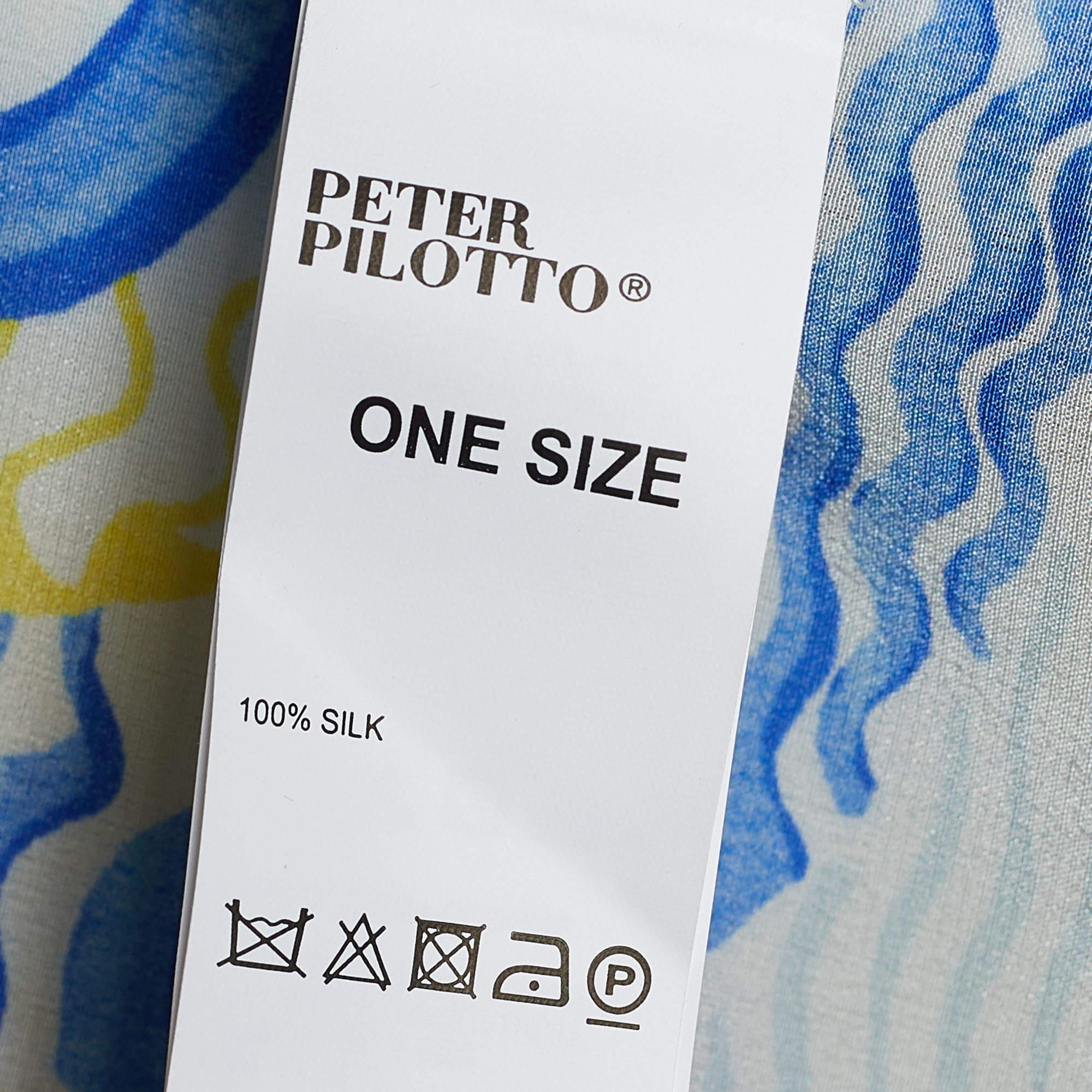 Women's Peter Pilotto Multicolor Digital Abstract Printed Silk Kaftan Dress One Size