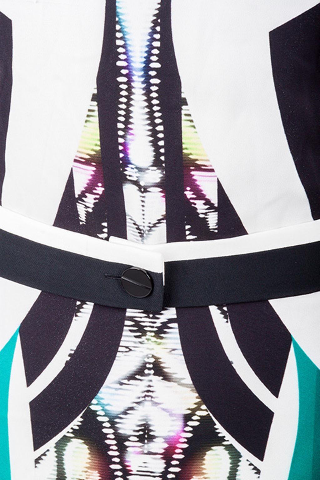 Women's Peter Pilotto Multicolor Digital Print Belted Sheath Dress M For Sale