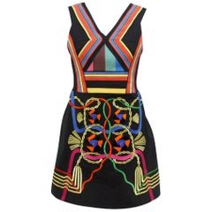 Peter Pilotto Multicolor Embroidered Fit-and-Flare Dress