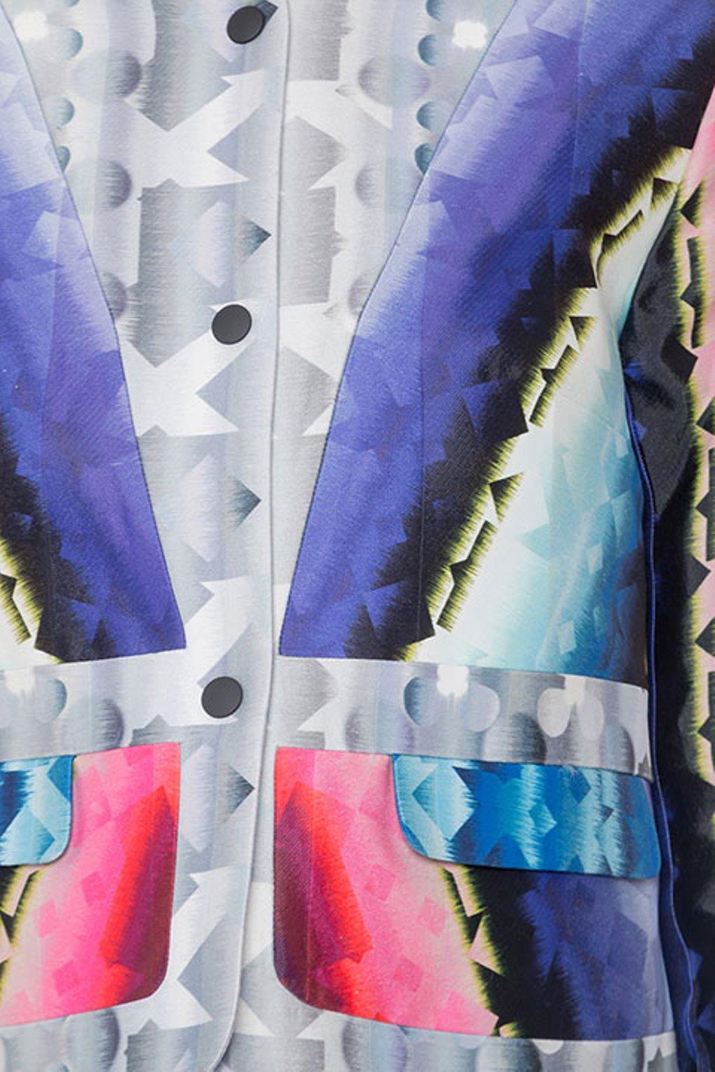 Women's Peter Pilotto Multicolor Geometric Kaleidoscope Print Box Jacket S
