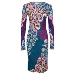 Peter Pilotto Multicolor Marine Print Jersey Long Sleeve Bodycon Dress S
