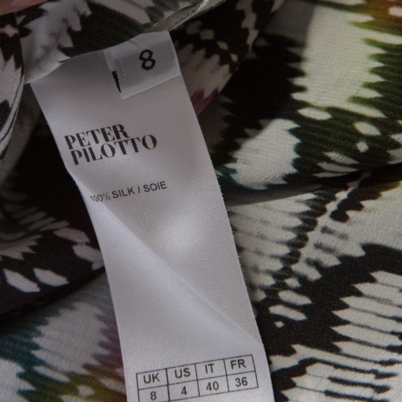 Women's Peter Pilotto Multicolor Paisley Print Silk Long Sleeve Blouse S