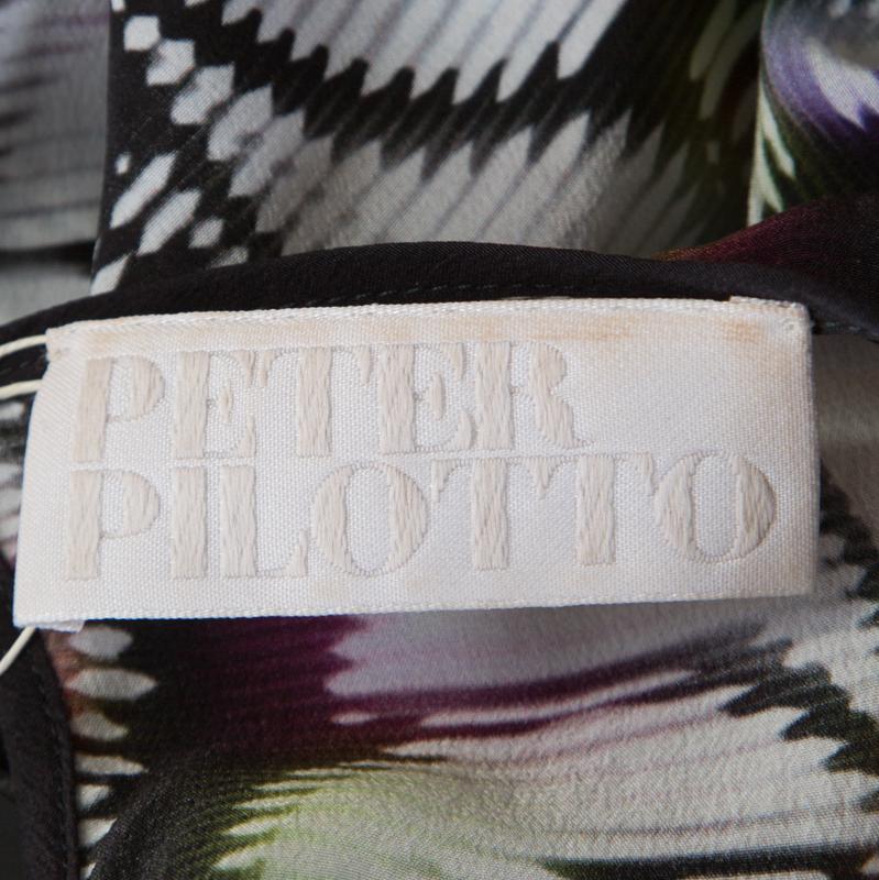 Peter Pilotto Multicolor Paisley Print Silk Long Sleeve Blouse S 1