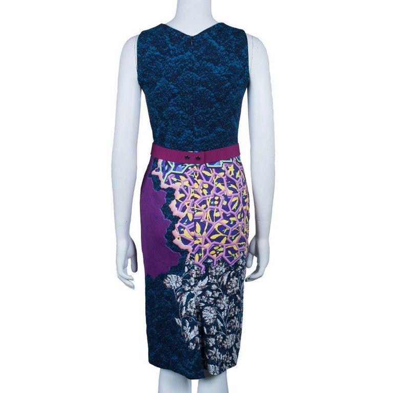 Peter Pilotto Multicolor Print Criss Cross Sleeveless Dress M For Sale ...