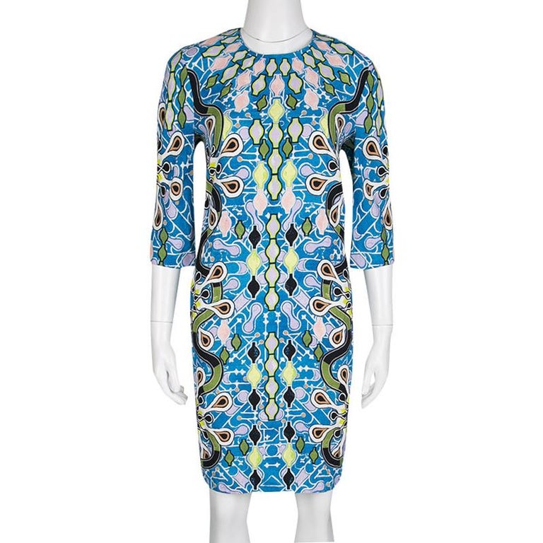 Peter Pilotto Multicolor Printed Crepe Cube Dress M For Sale at 1stDibs