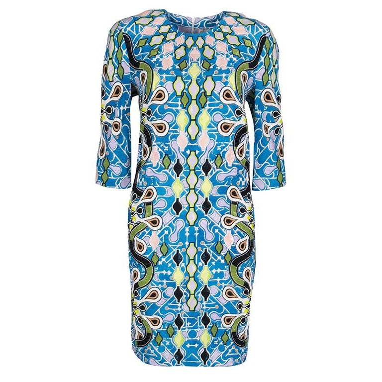 Peter Pilotto Multicolor Printed Crepe Cube Dress M For Sale at 1stDibs
