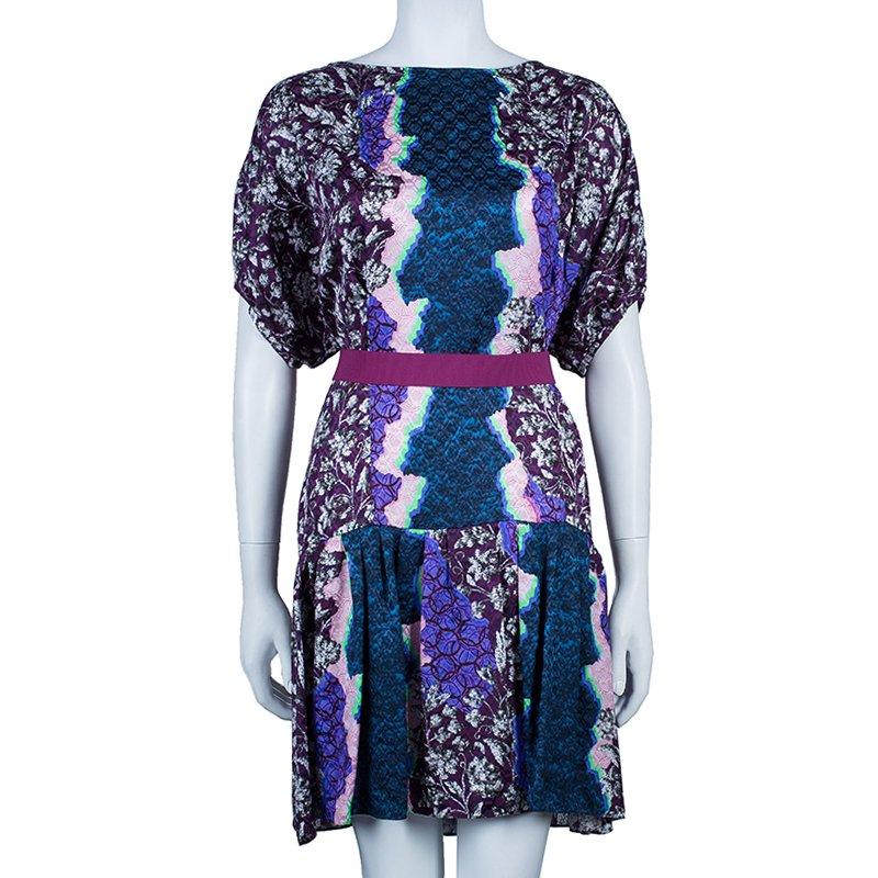 Purple Peter Pilotto Multicolor Printed Roamer Short Dress M