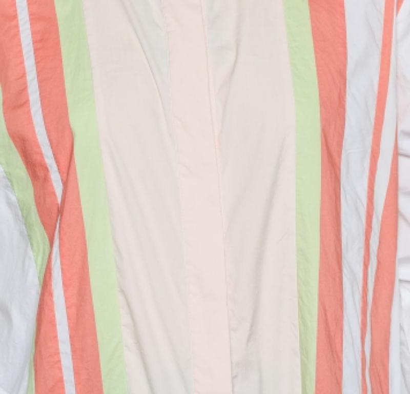 Peter Pilotto - Chemise rayée multicolore à manches découpées en coton S Pour femmes en vente