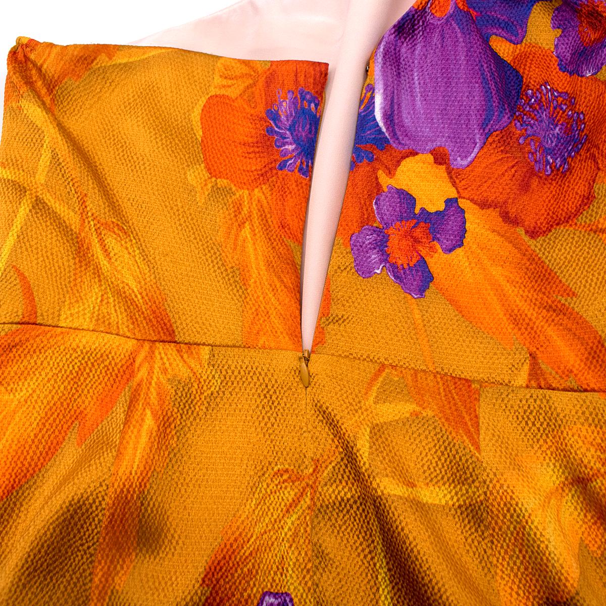 Peter Pilotto Maxikleid aus Seidenmischung mit Blumendruck und einer Schulterpartie - US 8 im Angebot 2