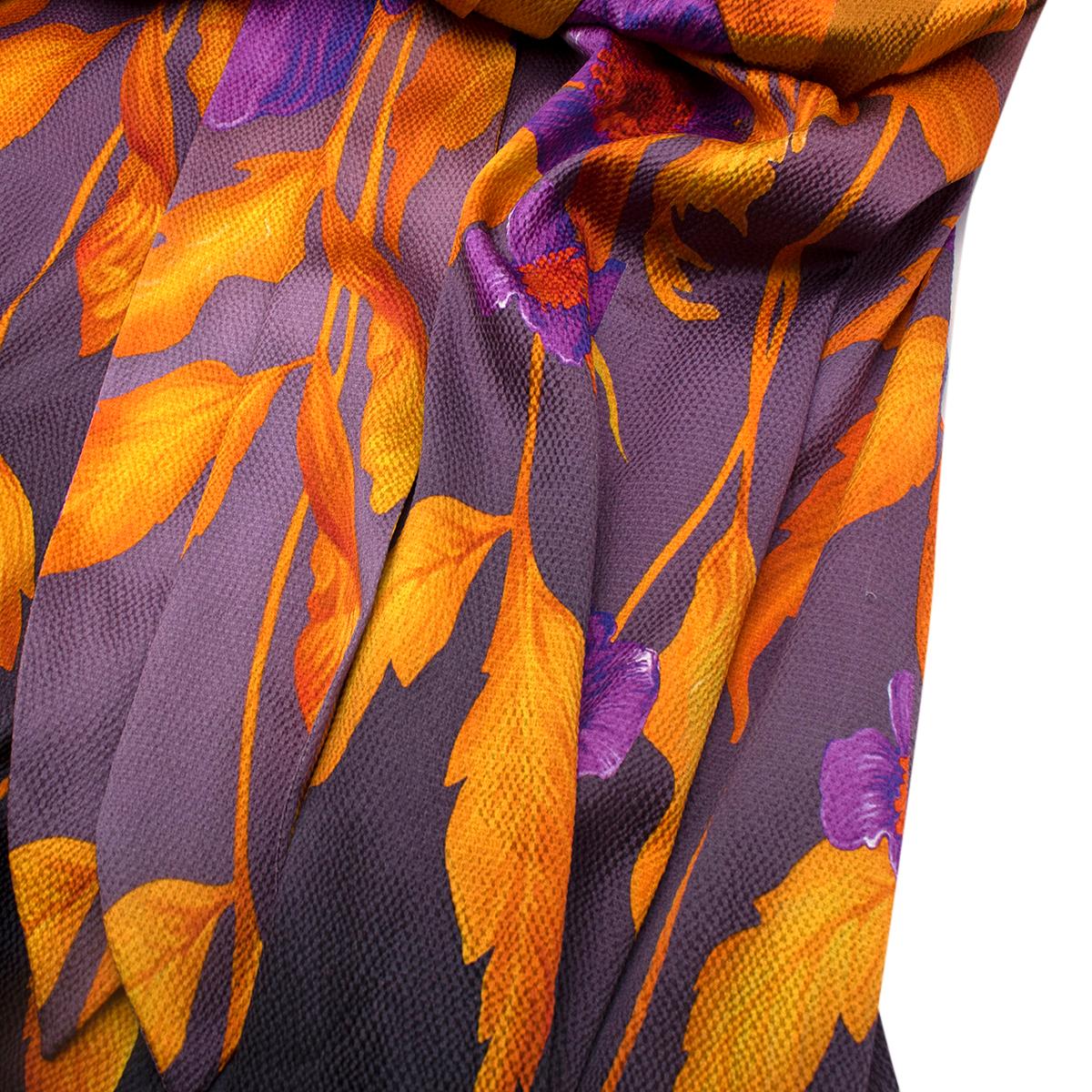 Peter Pilotto Maxikleid aus Seidenmischung mit Blumendruck und einer Schulterpartie - US 8 im Angebot 3