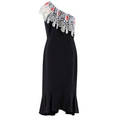 Peter Pilotto One Shoulder Ruffle Dress US 8