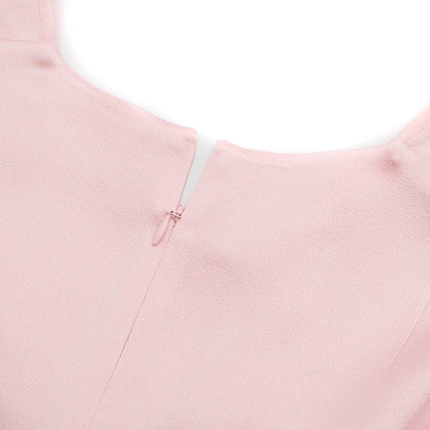 Peter Pilotto Pale Pink Ruched Satin Blouse UK 12 In Good Condition In London, GB