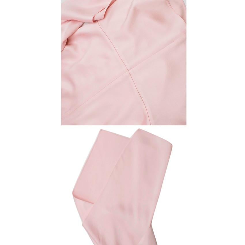Peter Pilotto Pale Pink Ruched Satin Blouse UK 12 4