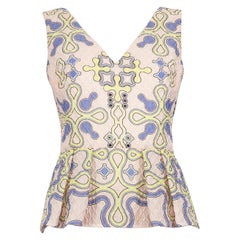 Peter Pilotto Top con peplo astratto testurizzato rosa taglia M.