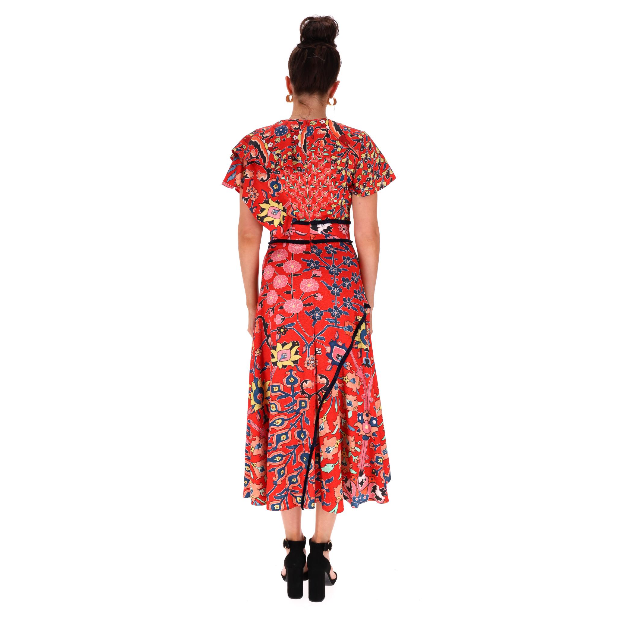 Peter Pilotto - Robe en soie enveloppante à volants Excellent état - En vente à London, GB