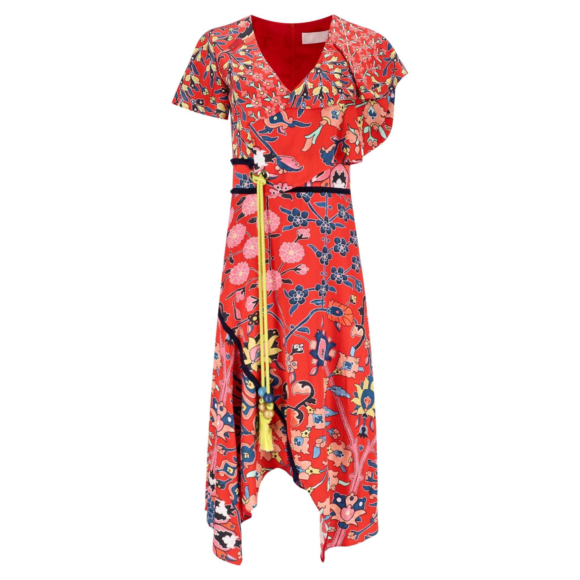 Peter Pilotto - Robe en soie enveloppante à volants en vente