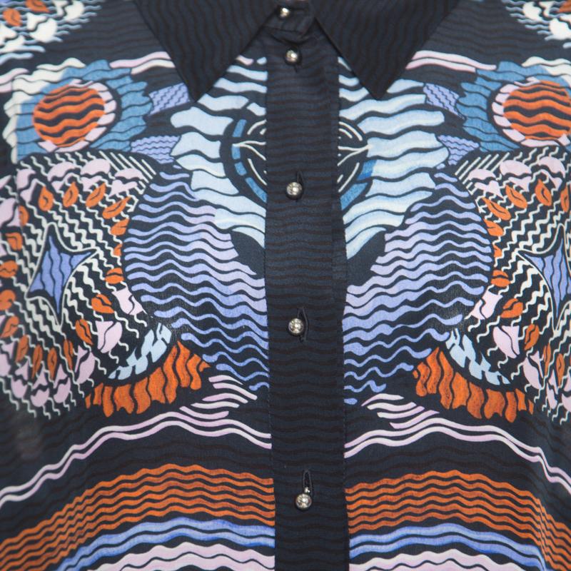 Peter Pilotto Maxi Vestido Kaftan de Seda con Estampado Abstracto Digital ( Talla Única ) 1