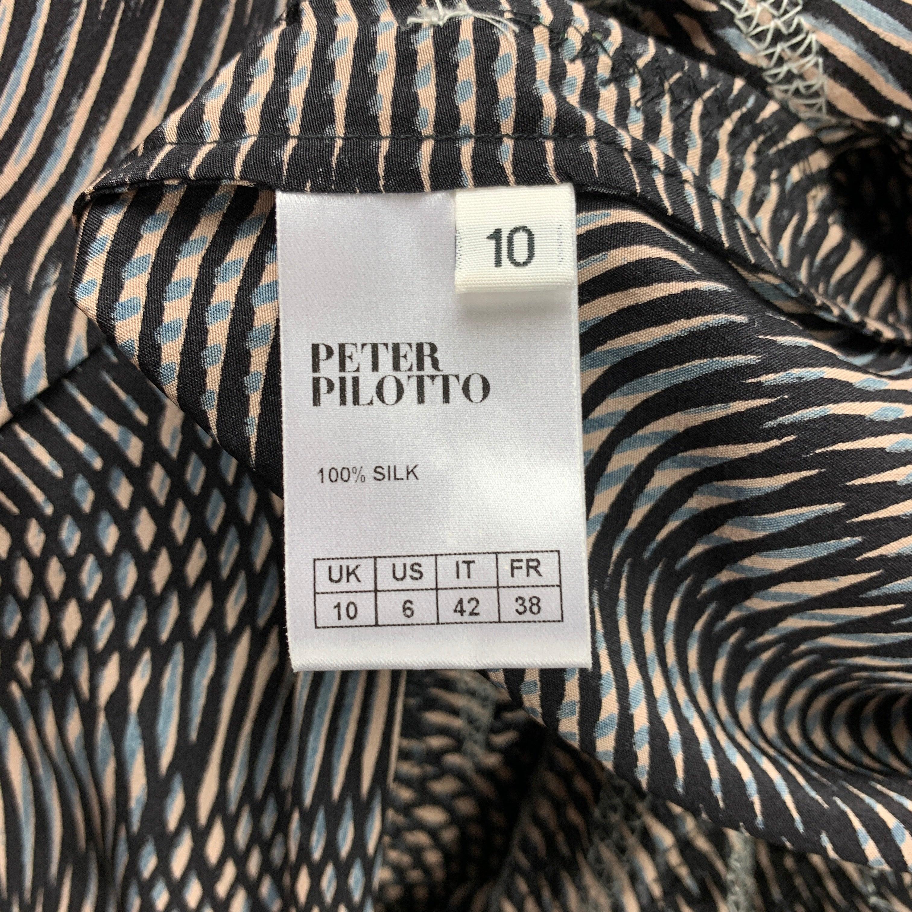 PETER PILOTTO Size 6 Multi-Color Sequined Beaded Silk Shift Dress For Sale 1