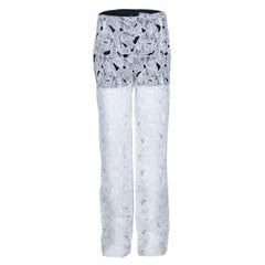 Peter Pilotto Tabitha Cutout Ikebena Flower Embroidered Silk Organza Pants S