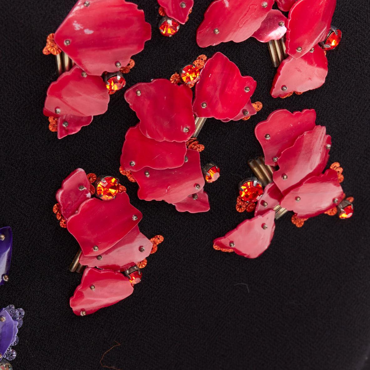 PETER PILOTTO Schurwolle rot lila Perlmutt verzierter Rock UK10 M im Angebot 2